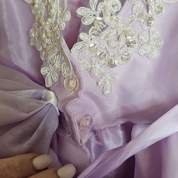 Baby Pageant Dress 6month Lavender Lace‎ Pearl Beaded Cupcake Dress Tip Top - Picture 8 of 11